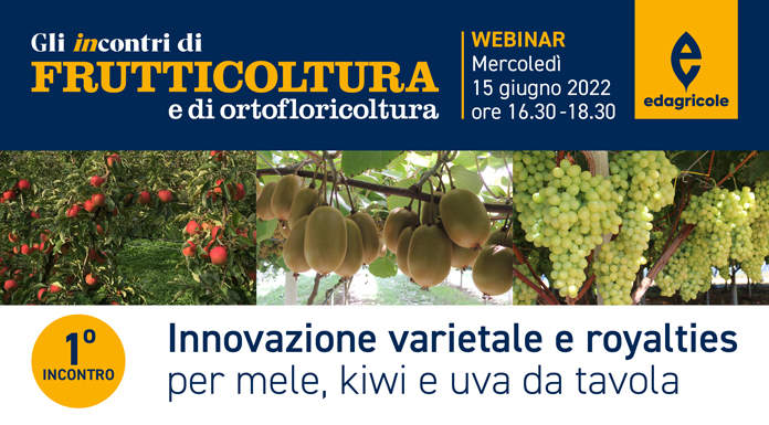 Gli incontri di Frutticoltura e di ortofloricoltura: Innovazione varietale e royalties per mele, kiwi e uva da tavola